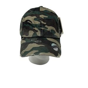 NWT Adult Camouflage Distressed Baseball Hat Cap‎ Low Profile Adjustable Cotton